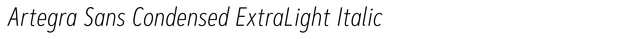 Artegra Sans Condensed ExtraLight Italic image